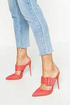 Boohoo Pointed Buckle Detail Court Mules