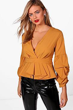 Boohoo Melanie Volume Puff Sleeve Blouse