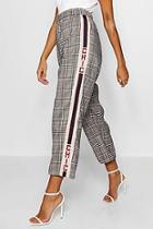 Boohoo Checked Sports Trim Tapered Trouser