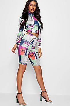 Boohoo Stefflon Don Varsity Print Cycling Short