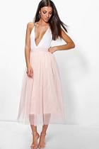 Boohoo Tall Emily Boutique Tulle Mesh Midi Skirt