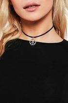 Boohoo Tabitha Large Peace Charm Skinny Choker