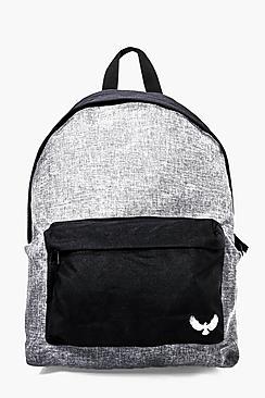 Boohoo Grey Contrast Panel Canvas Backpack