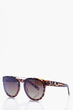 Boohoo Tailored Brown Round Lense Sunglasses