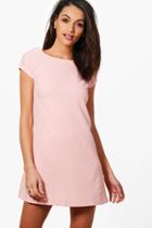 Boohoo Fiona Fitted Tailored Dress Blush