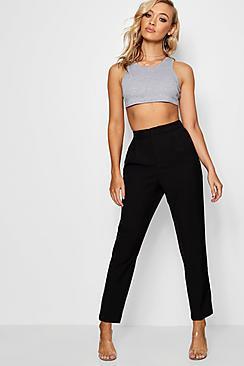 Boohoo Debbi Pleat Front Slim Fit Woven Trouser