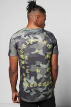 Boohoo Camo T-shirt With Back Print Yellow