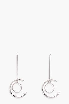 Boohoo Zoya Geo Drop Earrings