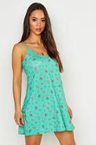 Boohoo Ditsy Floral Strappy Swing Dress