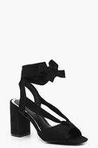 Boohoo Layla Wide Fit Wrap Strap Heels