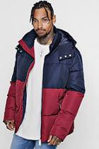 Boohoo Colour Block Puffer With Popper Sides