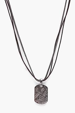 Boohoo Gunmetal Dog Chain Necklace