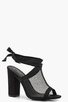 Boohoo Lacey Mesh Wrap Strap Shoe Boot