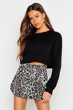 Boohoo Brushed Fleece Animal Runner Shorts