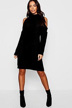 Boohoo Cold Shoulder Knitted Dress