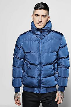 Boohoo Concealed Hood Puffer Jacket