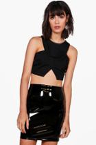 Boohoo Rosie Vinyl Mini Skirt Black