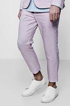 Boohoo Cropped Slim Fit Tailored Trousers With Drawstring