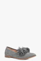 Boohoo Lucy Tassel Trim Loafer Grey