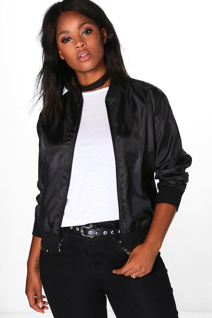 Boohoo Plus Riley Ma1 Bomber Black