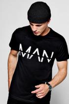Boohoo Man Dash Print T-shirt Black