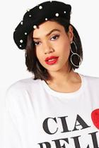 Boohoo Jackie Pearl Embellished Beret