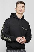 Boohoo Beverly Hills Front And Sleeve Print Hoodie
