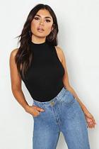 Boohoo Basic Turtle Neck Racer Front Top