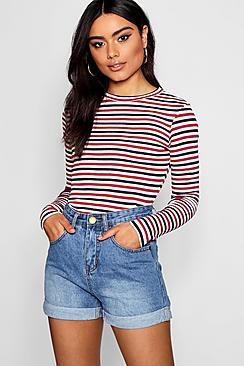 Boohoo Imogen Stripe Long Sleeve Tee