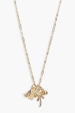 Boohoo Summer Charm Linked Necklace