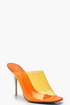 Boohoo Clear Heel Peeptoe Mules