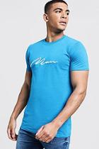 Boohoo 3d Embroidery Man Signature T-shirt