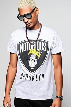 Boohoo Crew Neck Notorious Biggie Licence T-shirt