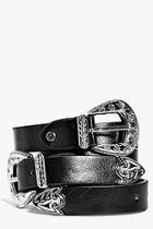 Boohoo Ivy Rounded Double Buckle Western Belt
