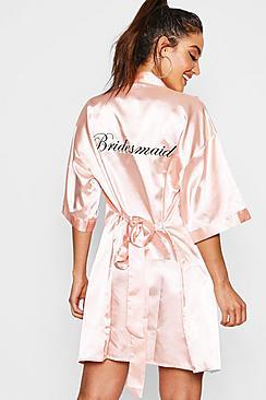 Boohoo Bridesmaid Satin Robe