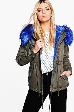 Boohoo Erin Faux Fur Parka