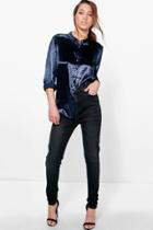 Boohoo Nadia High Rise Washed Black Skinny Jeans Black