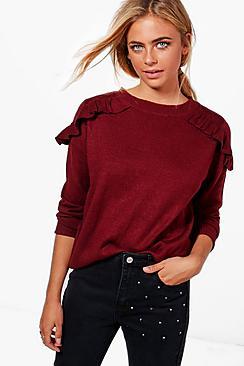 Boohoo Niamh Ruffle Shoulder Jumper