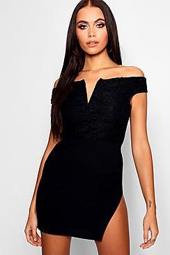 Boohoo Plunge Lace Top