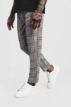 Boohoo Smart Check Tape Detail Cropped Jogger