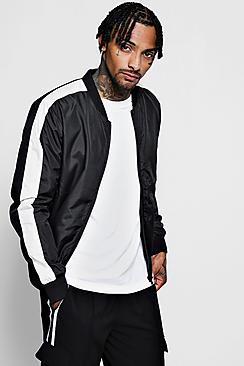 Boohoo Bomber Jacket With Side Stripe