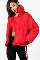 Boohoo Rose Cropped Quilted Jacket