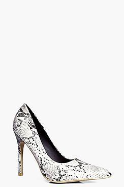 Boohoo Ellie Snake Court Shoes
