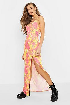 Boohoo Tie Dye Shearing Maxi Dress
