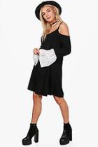 Boohoo Leah Lace Bell Sleeve Knitted Tunic
