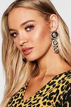 Boohoo Lion Medallion Statement Earrings