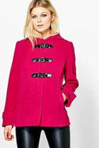 Boohoo Emily Wool Look Hooded Duffle Coat