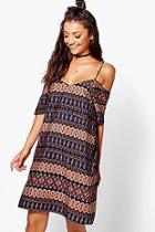 Boohoo Tall Ilisia Dark Paisley Print Woven Dress