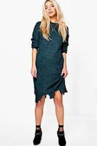 Boohoo Freya Distressed Hem Jumper Dress