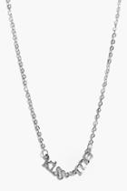 Boohoo Evelyn Kiss Me Slogan Necklace Silver